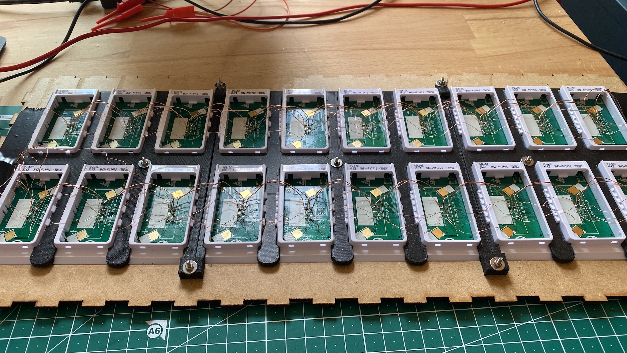 A lot of wires connecting 20 ESLs