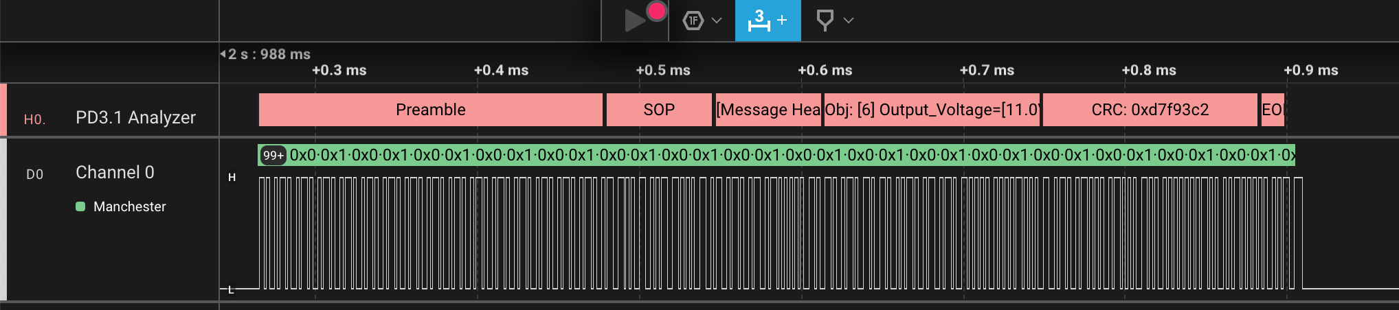 Logic analyzer capture example